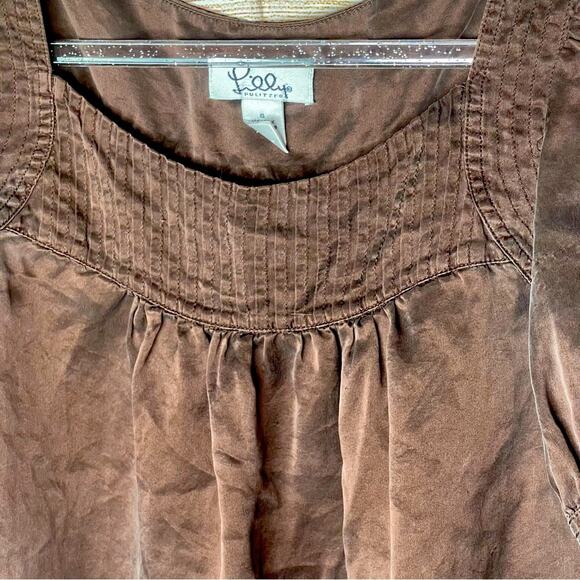 Lilly Pulitzer 100% Silk Blouse - Chocolate Brown - Picture 4 of 7